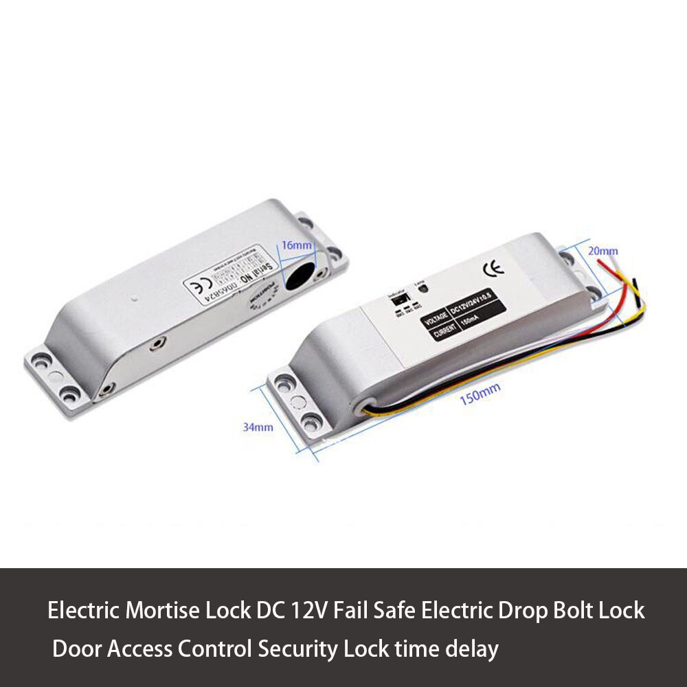 Electric Mortise Lock DC 12V Fail Safe Electric Bolt Lock Door Security Lock time delay Access Control Accessories