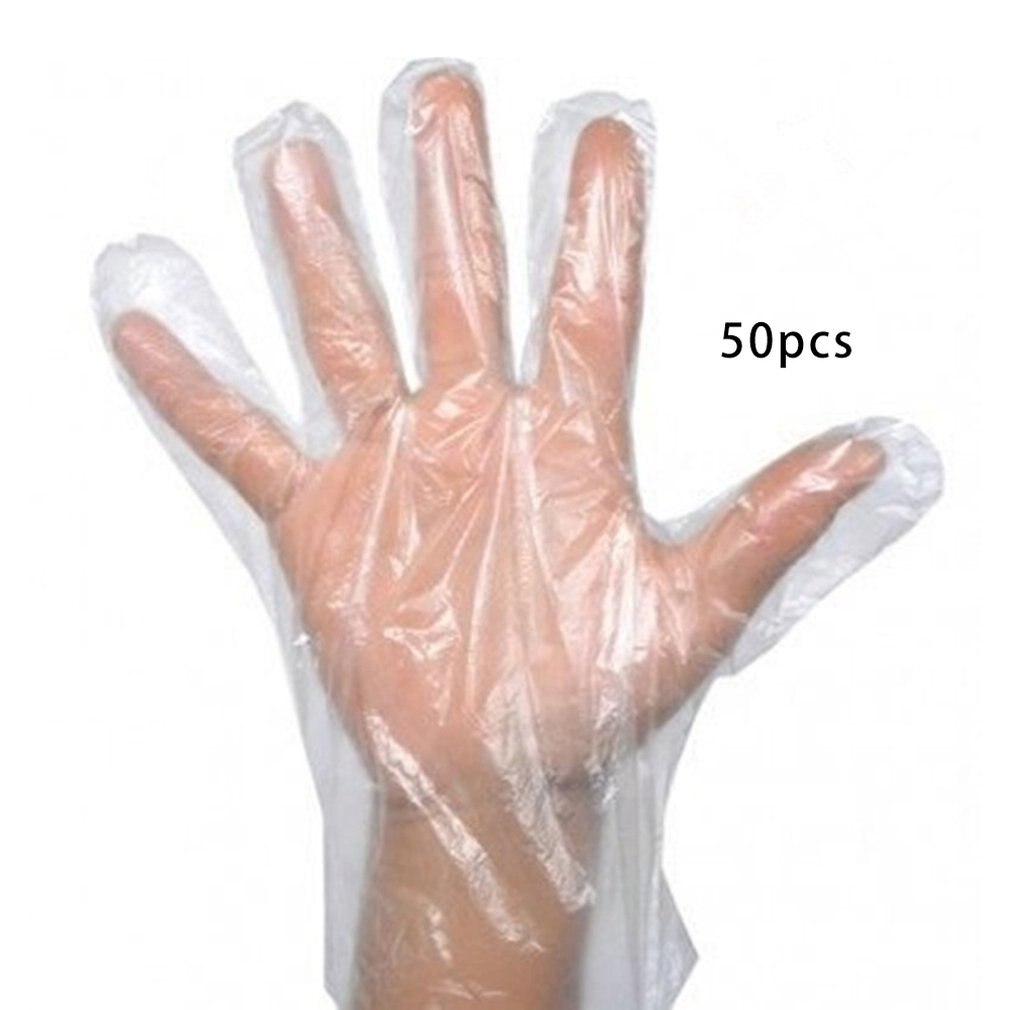 50 stuks plastic voedselhandschoenen, milieuvriendelijke handschoenen voor fruit en groenten, wegwerphandschoenen voor restaurantkeukens en barbecues