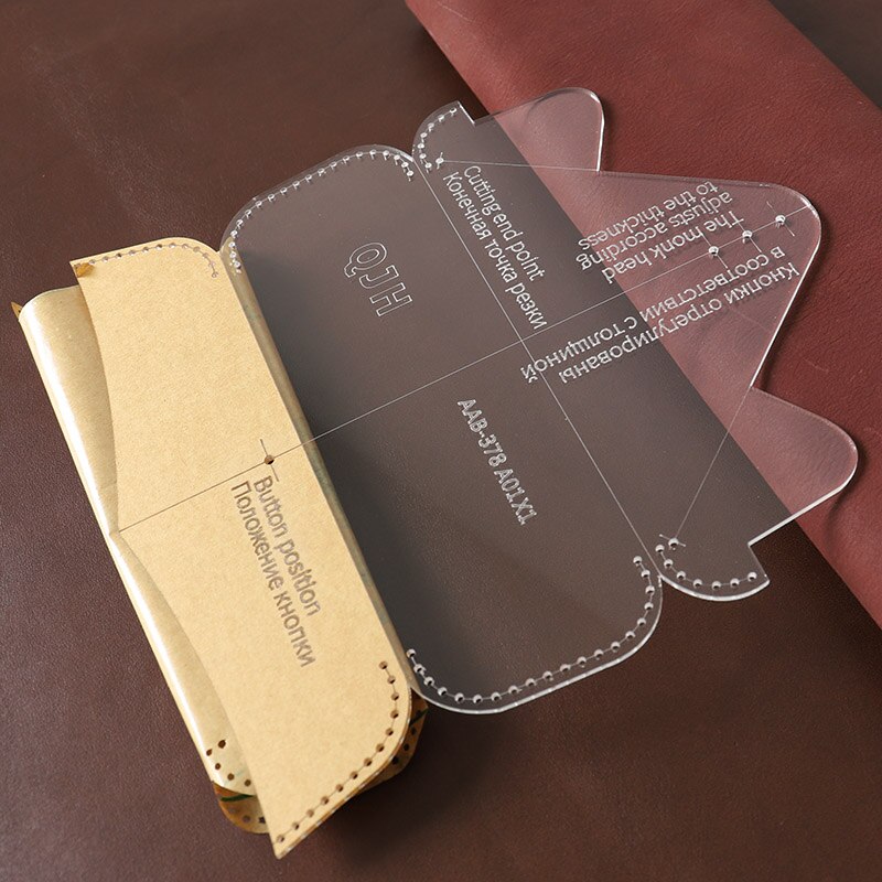 1Set DIY Acrylic Template Delicate Glasses Case Mirror Bag Leather Craft Pattern DIY Stencil Sewing Pattern 17cm*6cm