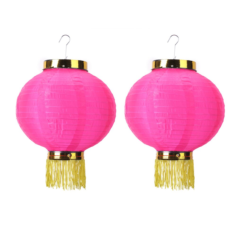 2 Stuks Ronde Lantaarn Chinese Licht Ballen Voor Bruiloft Verjaardag Decor Ambachtelijke Diy Opknoping Lantaarn Jaar Party decor: Pink 2pcs 35cm