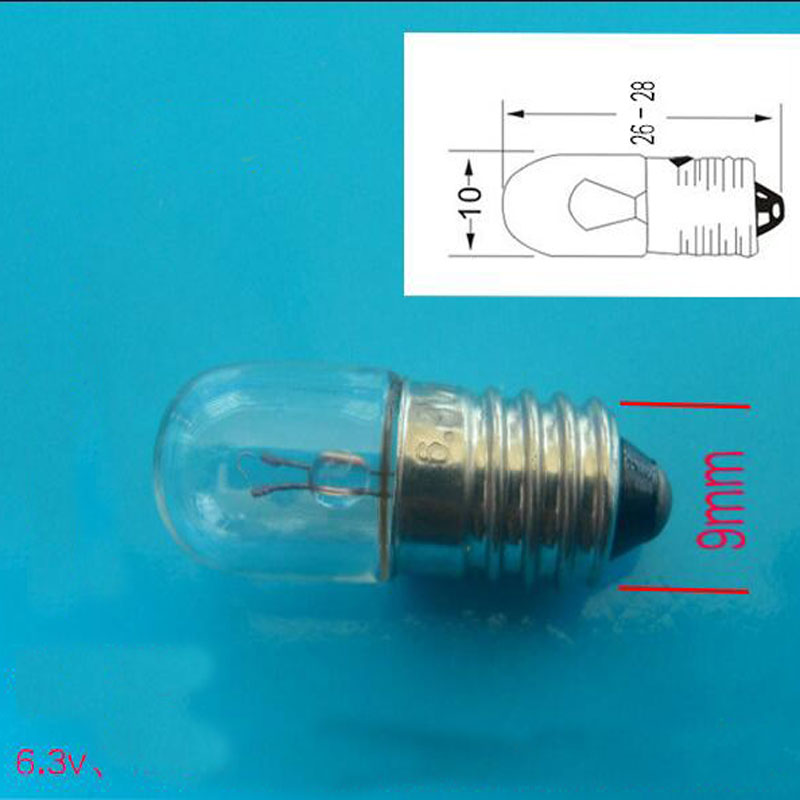 6.3v 0.15a e10 skruelampe perler lille indikatorlampe af glas
