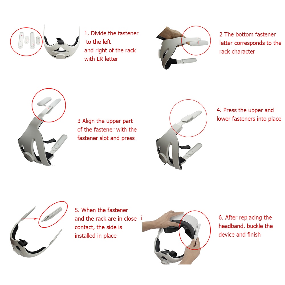 Adjustable Headband for Oculus Quest 2 Replacement Head Strap with Foam Cushion Fixing Strap Leather Foam Cushion Belt