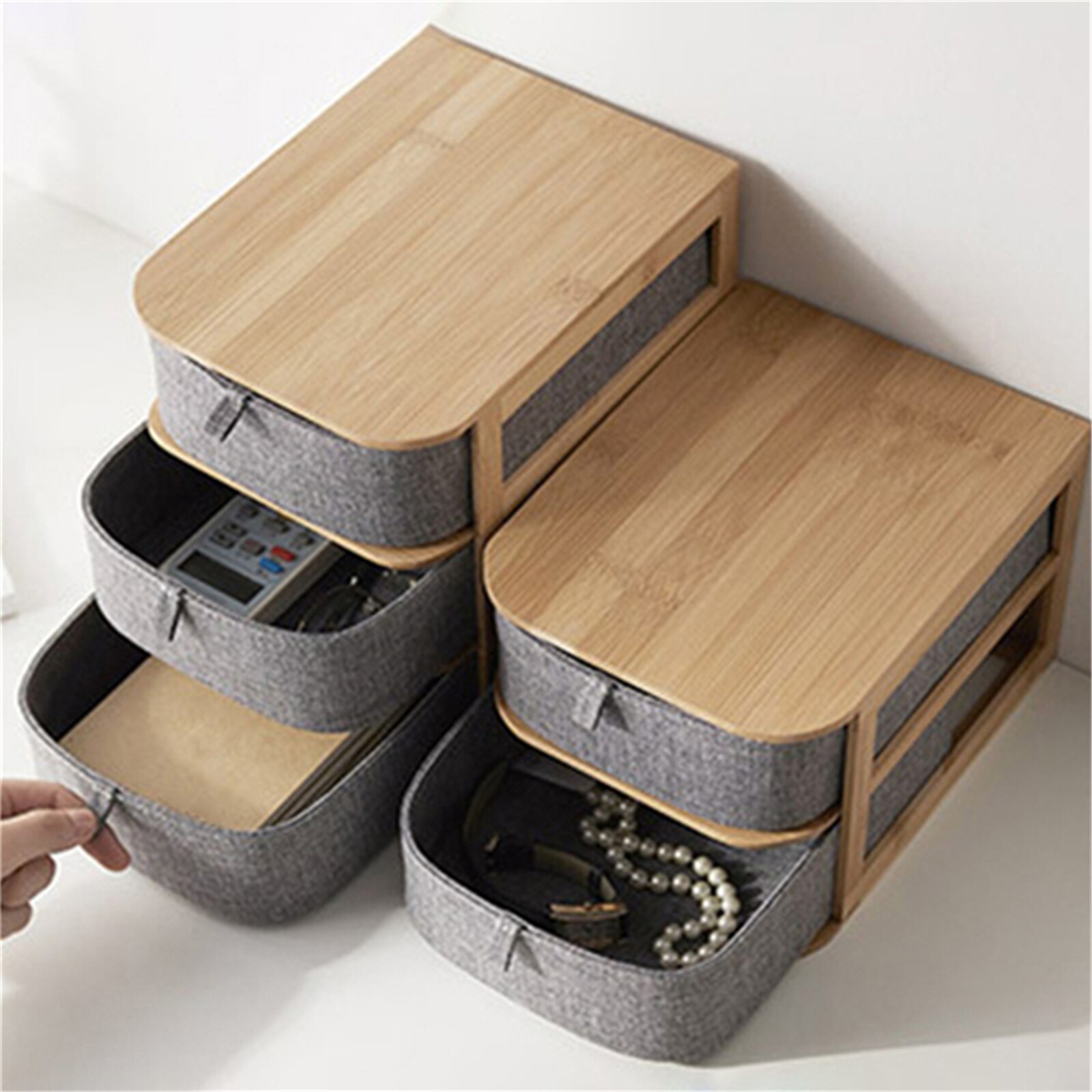 Multi-layers Wooden Organizer Cloth Wardrobe Storage Drawers Underwear Divider Box Clothes Cabinet Closet Case Home
