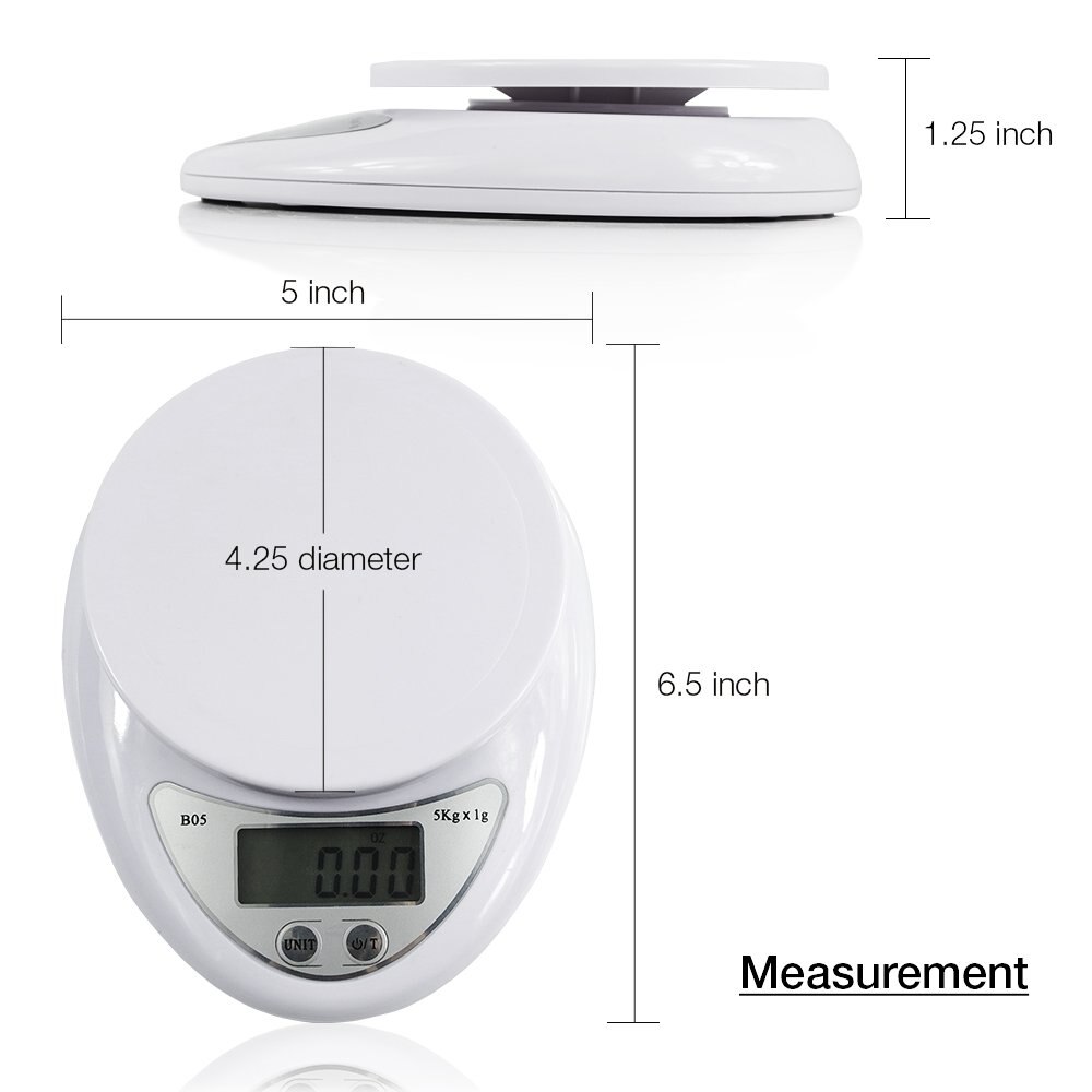 Fagoozon 5kg/1g 1kg/0.1g Portable Digital Scale LED Electronic Scales Postal Food Measuring Weight Kitchen LED Electronic Scales