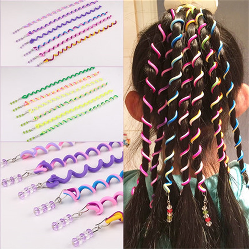 6 pz/impostato accessori per capelli per bambini anello per capelli intrecciato impostato di capelli ricci per ragazze strumenti per capelli trecce a spirale accessori per capelli per ragazza
