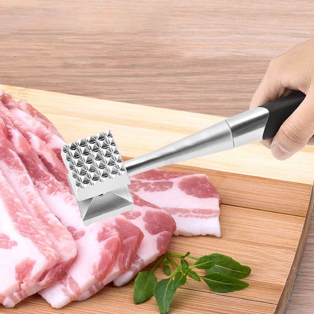 Household Portable Stainless Steel Zinc Alloy Meat Hammer Double-Sided Knocking Meat Hammer Loose Meat Hammer Steak Hammer