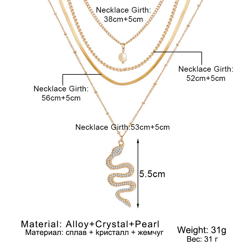 IFKM Multi-schicht Halskette Frauen Zarte Kette Schlange Ebene Anhänger Halsketten Für Frauen Schlüsselbein Halsband Kragen Schmuck