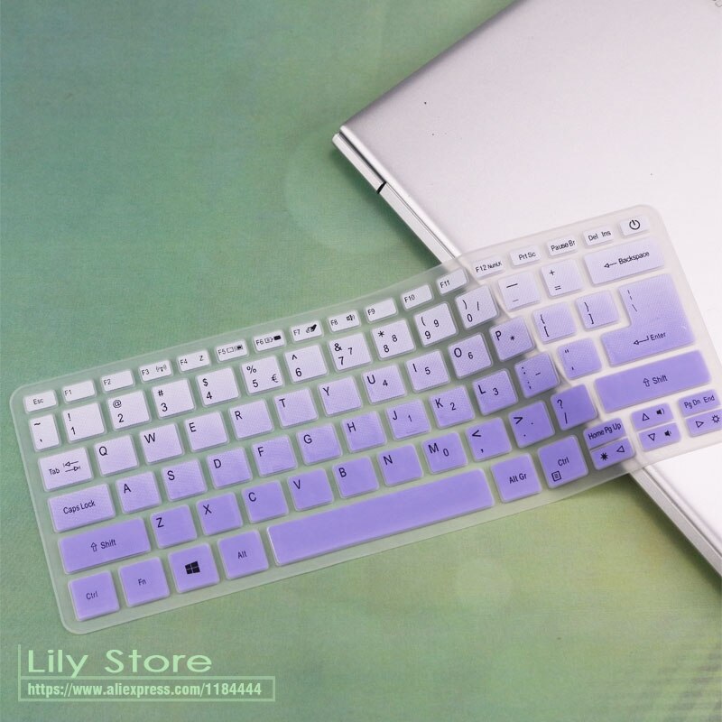 Voor acer swift 3 sf314-57 sf314-56 sf314-55 sf314-52 sf314-54 sf314-53g siliconen toetsenbordhoes beschermhoes  i5 8250u: Vervagen paars
