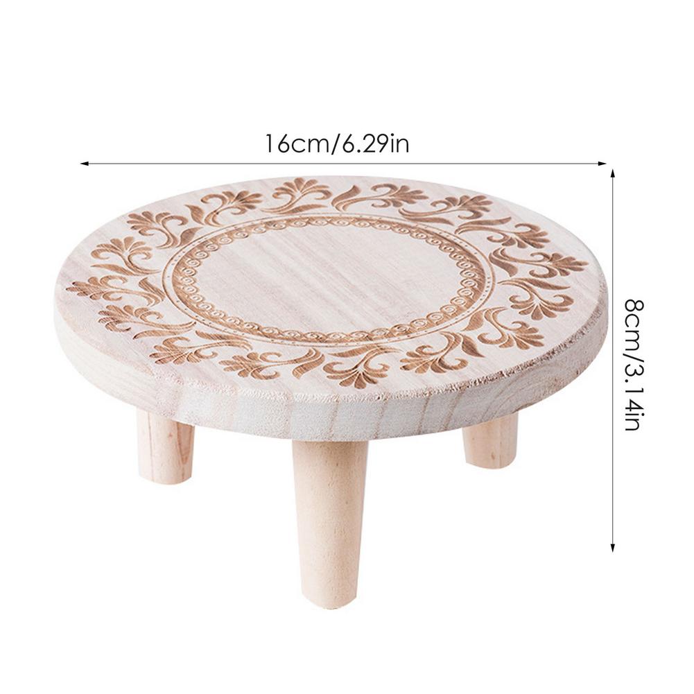 Wooden Plant Stand Flower Pot Base Holder Stool Indoor Outdoor Garden Succulent Flower Display Plant Stand Shelf Bonsai Holder