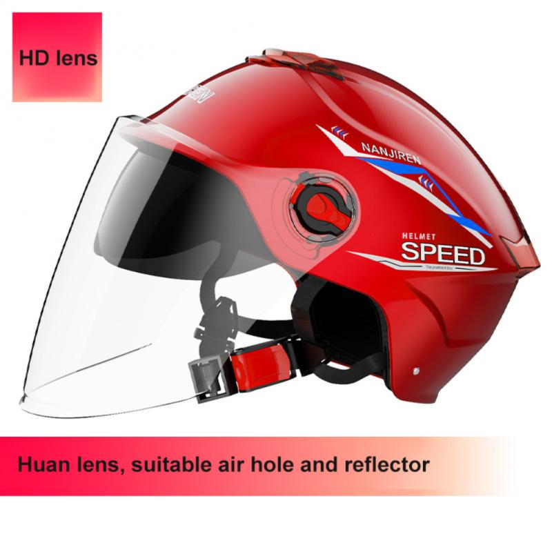 Vinterhjälm med hd-lins vindtät regntät bekväm elcykel säkerhetshalvhjälm universal: D1