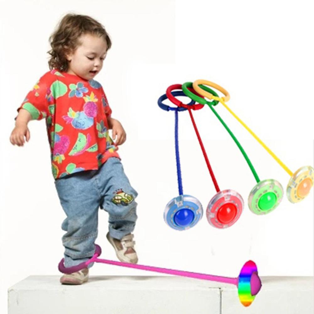 Kids LED Flash Jumping Foot Force Ball Toy Outdoor Sports Funny Jumping Force Reaction Training Balls Child-parent Games Toys