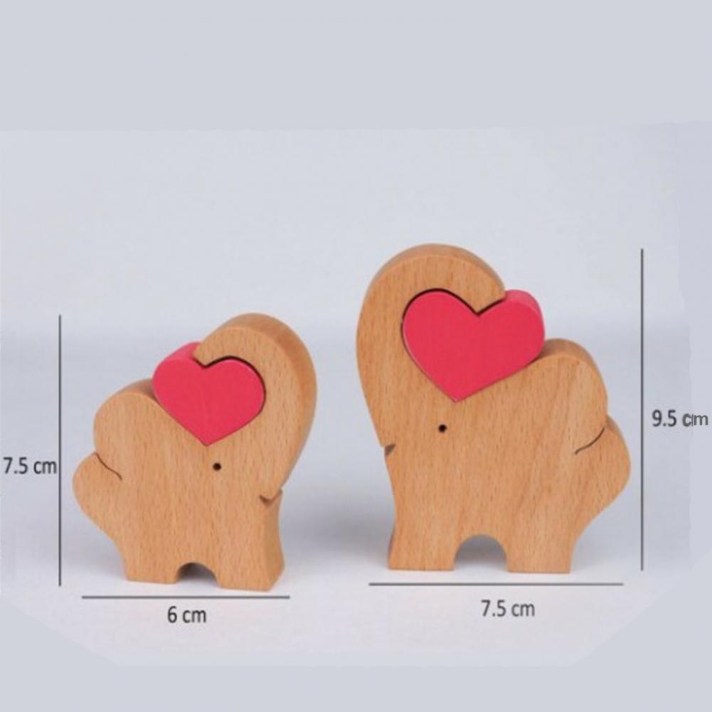 1Pcs Display Mold Houten Olifant Moeder En Kind Beste Moeder In De Wereld Gedrukt Hout Desktop Ornament Voor kids