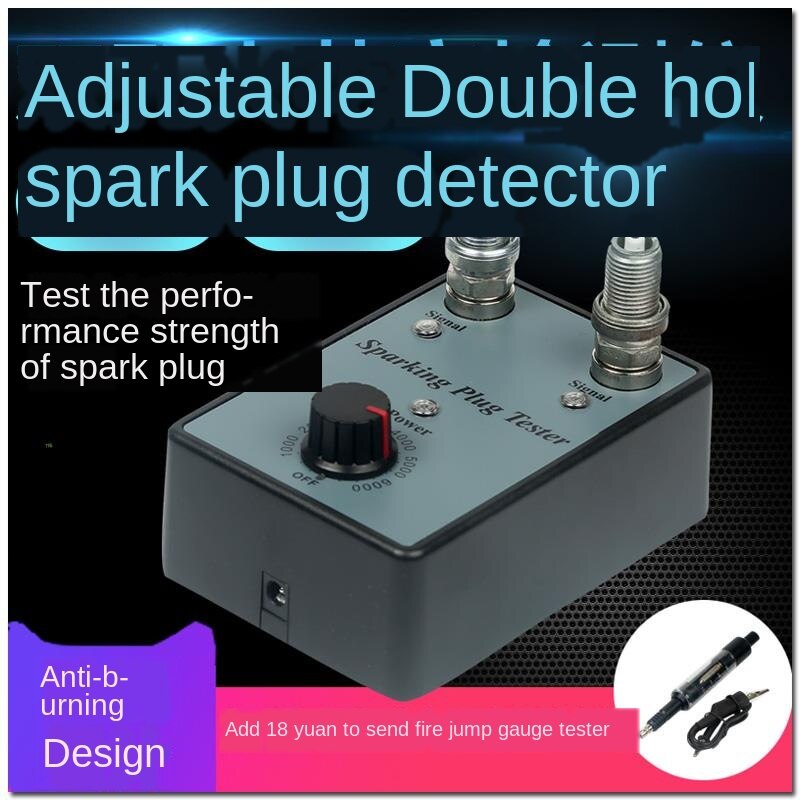 Spark Plug Tester Test Bench Double Hole Flame Jumping Test Flame Jumping Gauge Ignition Diagnostic Instrument 4S Shop Tool