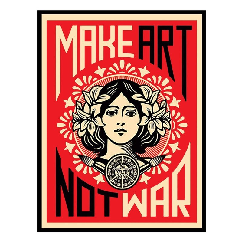 Tee taide ei sota shepard fairey seinämaalaus huoneen sisustamiseen kodin sisustus voimapaperi juliste seinätarrat