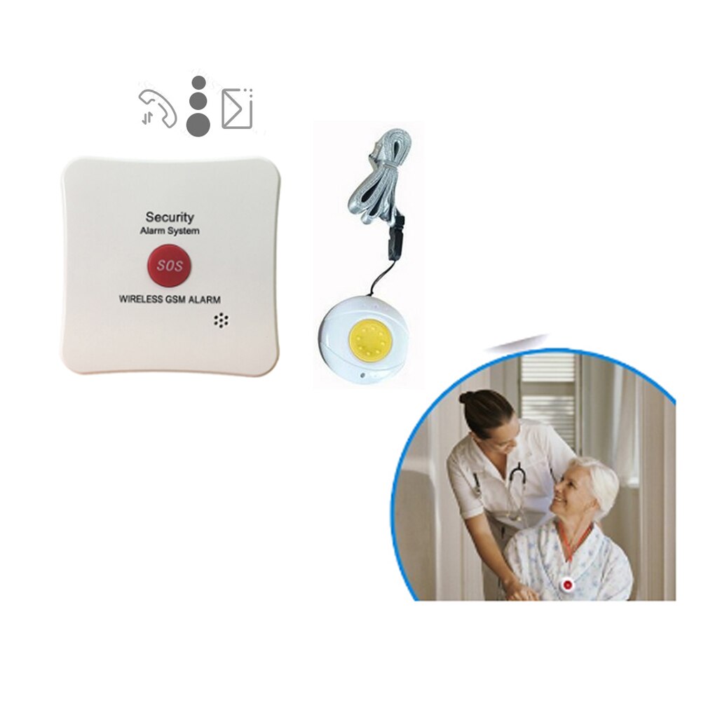 Plejeperson personsøger trådløs hjemmepleje alarm kaldesystem sos opkaldsknapper til ældre patienter gravide børn handicappede