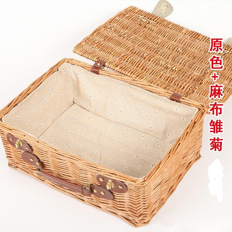 Wicker Basket Wicker Camping Picnic Basket Outdoor Willow Picnic Baskets Handmade Picnic Basket Set For 2Persons Picnic Party: s