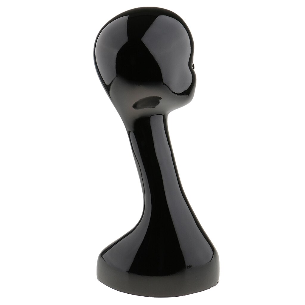 2pcs Female Mannequin Head Model Wig Hair Display Stand - Black - Long Neck - 19 inch Tall