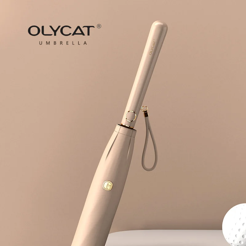 OLYCAT-paraguas de estilo coreano para mujer, sombrilla Simple Anti UV de mango largo, a prueba de viento, 8K, para viajes y Golf