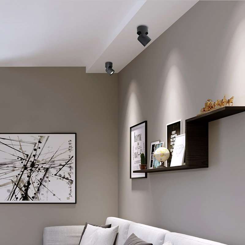 Aisilan ledet taklampe spot light downlight overflatemontert cob bakgrunnslys justerbar 180 grader foajé soverom lys