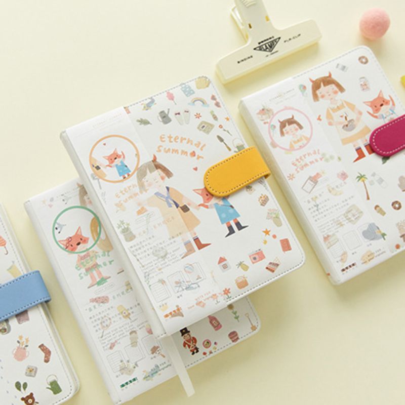 A5 Cute Cartoon Notebook Leather Diary Journal Planner Travelers Journal Agenda