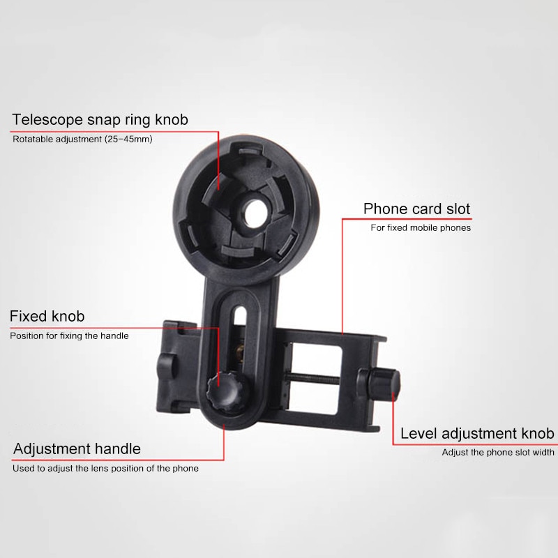 Monocular Telescope Stand Adapter Outdoor Telescope Clip Holder Mobile Smartphone Universal Stand Hold Your Cellphone Easily