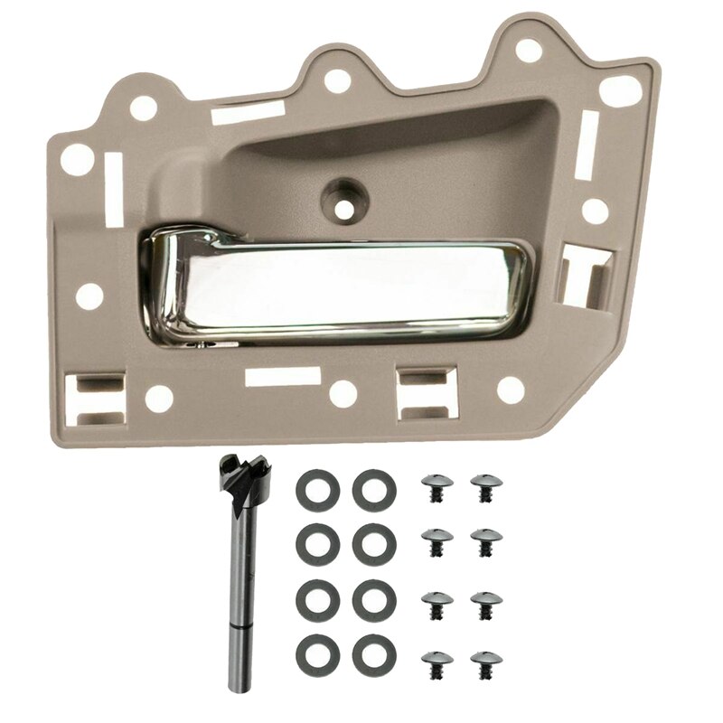 Juego de manijas de puerta Interior izquierda y derecha trasera, para Jeep Grand Cherokee Beige y cromo, 2005, 2 uds.