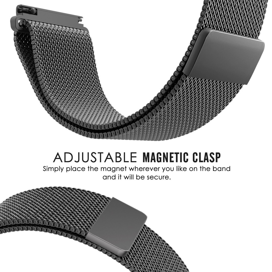 22mm Metalen Roestvrij Band voor Xiaomi Huami Amazfit Tempo Armband Horloge Band Milanese Loop Magnetische Bandjes voor Amazfit Stratos 2