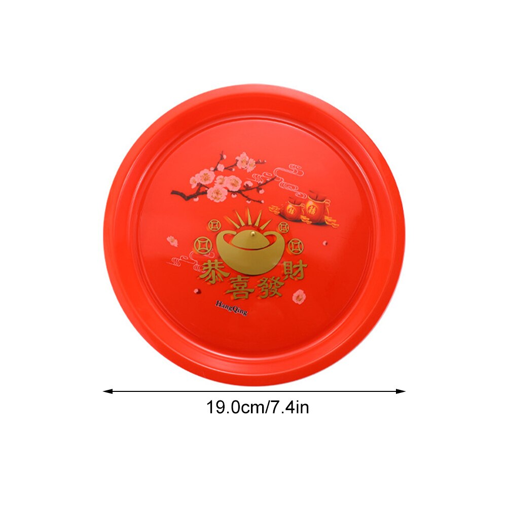 4pcs Food Serving Plate Snack Tray Chinese Style Fruit Plate Tea Storage Plate Chinese Festive Tea Flat Tray Worship The Master: Light Grey