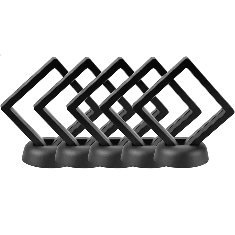 5Pcs Floating Display Case Frame Ring Necklace Earring Packaging Box Jewelry Coin Display Stand Holder: WHITE