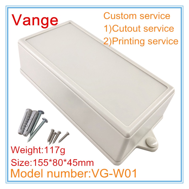 5pcs/lot molding making plastic box IP54 wall-mounted ABS plastic enclosure for electronics project junction box 155*80*45mm