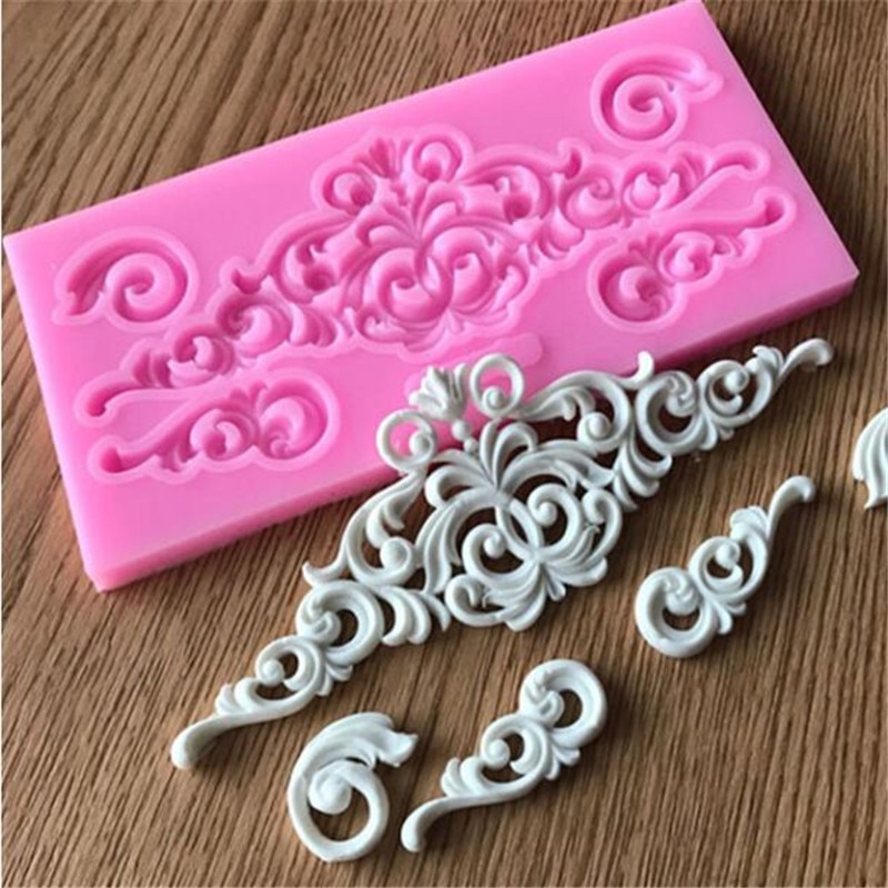 DIY Sugar Craft Cake Vintage Relief Border Silicone Mold Fondant Molds Cake Decorating Tools Gum Paste Mould