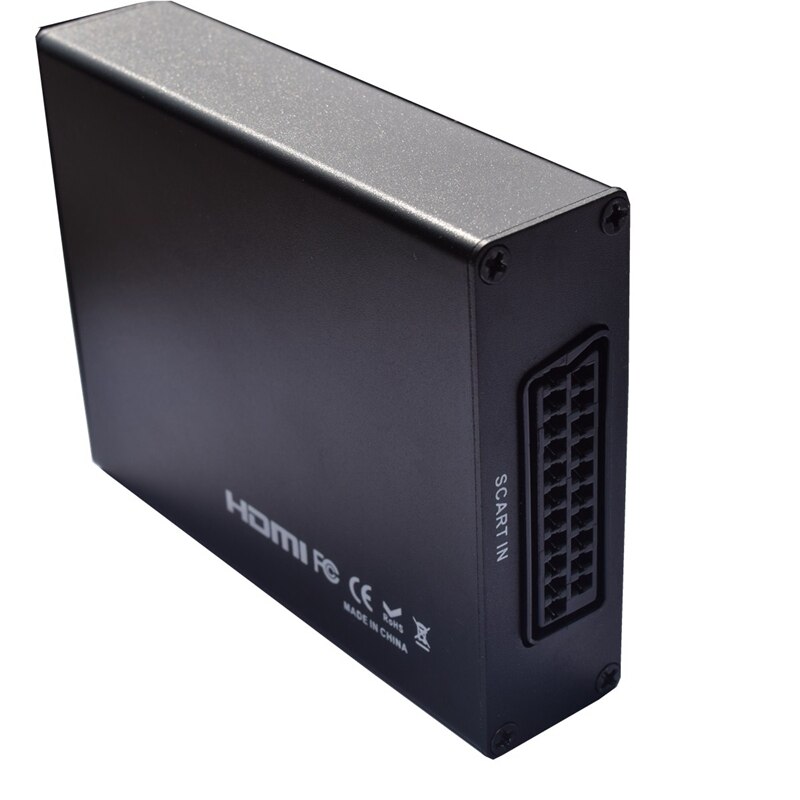 SCART zu HDMI Scaler Kasten o Video Konverter 720P/1080P Schwarz(EU Stecker)