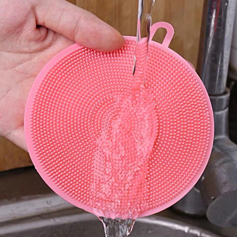 Multifunctional Silicone Brush Kitchen Dishwashing Sourcing Pad Decontamination Pot and Bowl Cleaning Brush Anti Table Mat