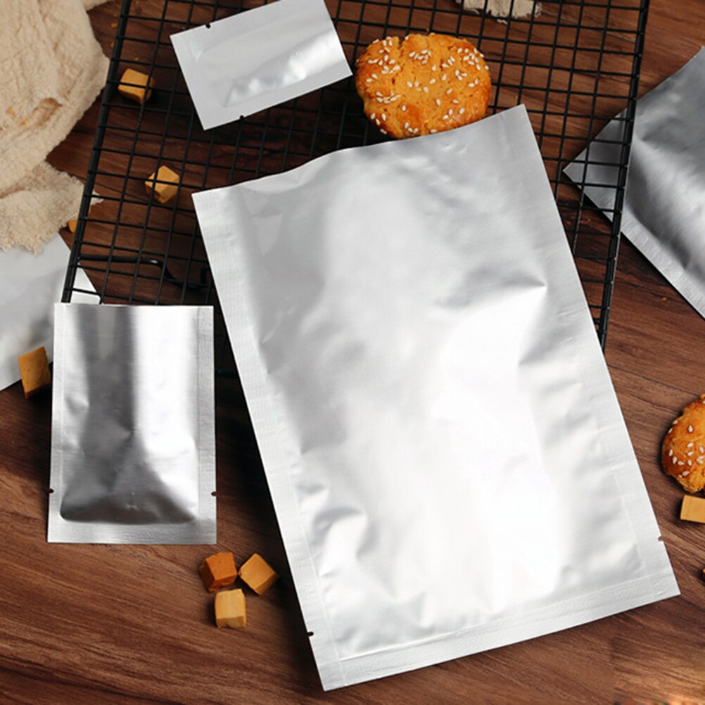 Sac en Mylar avec feuille d&#39;aluminium, 100 pièces, thermoscelleuse sous vide, emballage de stockage des aliments