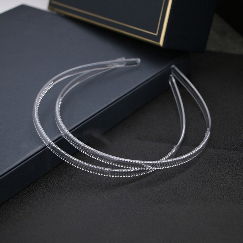 Diadema ancha y fina transparente para mujer, aro de pelo dentado para novia, 8mm/12mm/20mm/25mm, diadema de plástico transparente para , uso diario