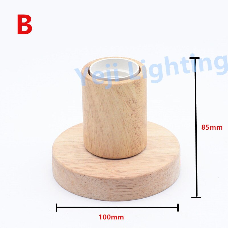 Wooden ceiling rose canopy with E27 socket lamp holder Ceiling plate with universal lamp base for wood lamp wall modern lights: B