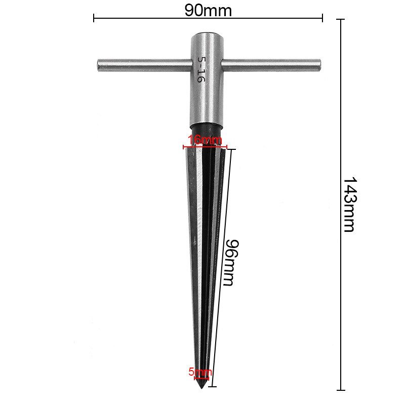5-16mm Brücke Stift See Hand Reibahle T Griff Verjüngt 6 Flöte Fase Reiben Schreiner Schneiden Werkzeug Ader Bohrer