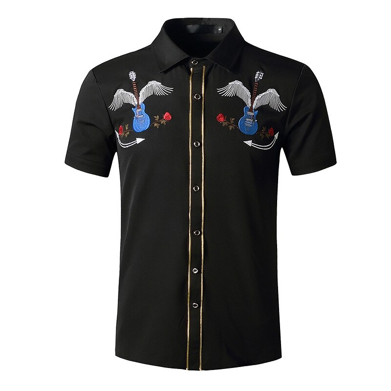 2024 Men's Western Denim Shirt Casual Long Sleeve Halloween Button Cotton Shirt Cotton Spandex Tee Men, Bu2