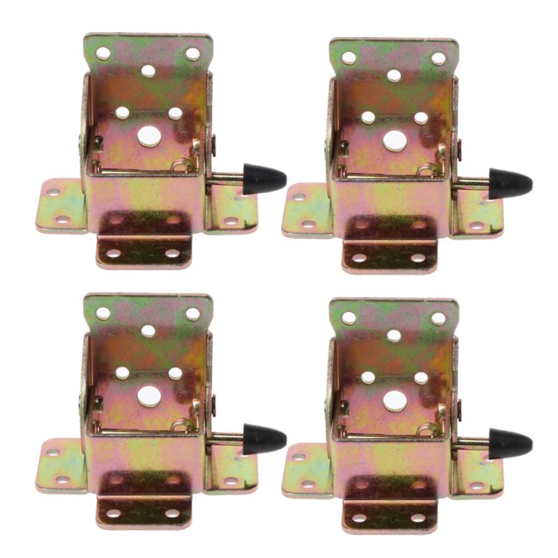 4X Iron Locking Folding Table Chair Leg Brackets Hinge Self Lock Foldable Hinges