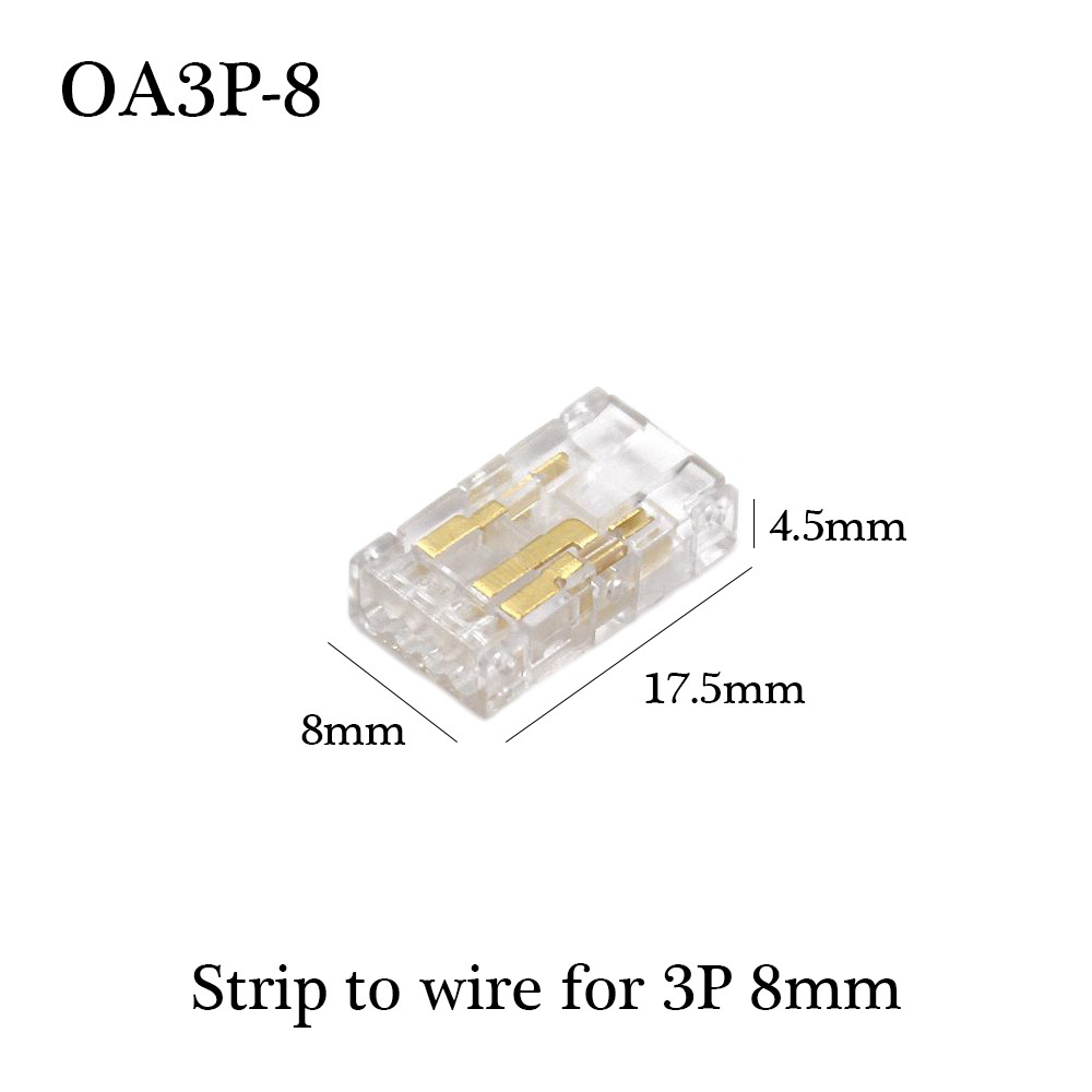 COB Strip to Wire LED Connectors 5 8 10mm Connection Solderless Extension For CCT FCOB RGB LED Strip Lights 2 3 4 Pin Connector: MULTI / 5-9Pcs