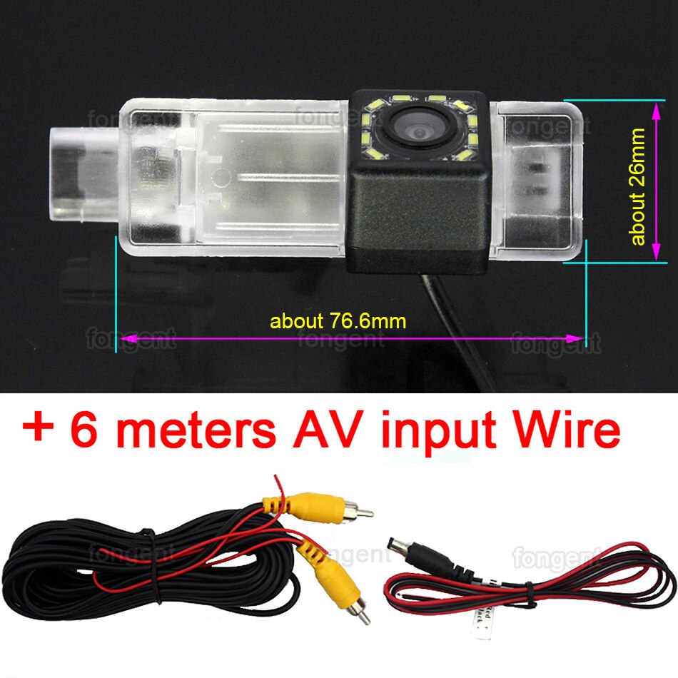 Telecamera retromarcia per auto per Peugeot 2008 208 301 307 3008 406 407 408 508 607 806 807 RCZ Citroen C5 C4 MG3 MG5 2010 2009: 12led posteriore telecamera