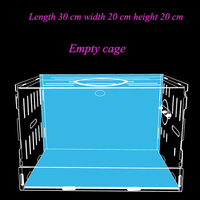 Maison de Hamster bleu grande taille Villa acrylique Double cobaye Cage petit animal de compagnie pour un Hamster Bservation nid: Empty cage-02