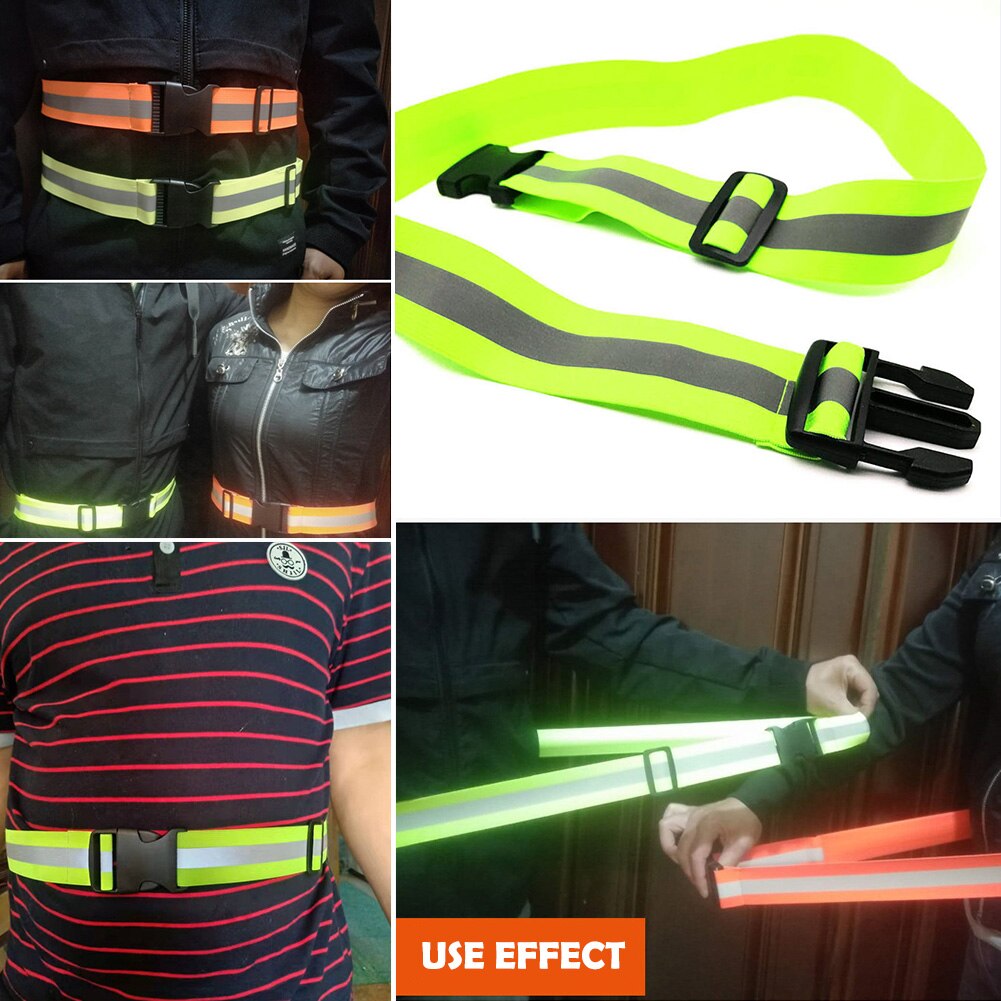 Night Safety Reflective Belts for Running High Visible Gear for Kid Men Women Waist Adjustable Elastic Safety Reflective Belt