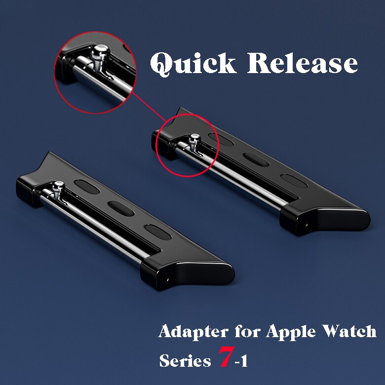 Connector Adapter for Apple Watch Band Series 7/SE/6/5/4/3/2 Quick release Connectors for Iwatch 42/38/45/41mm Stainless Steel