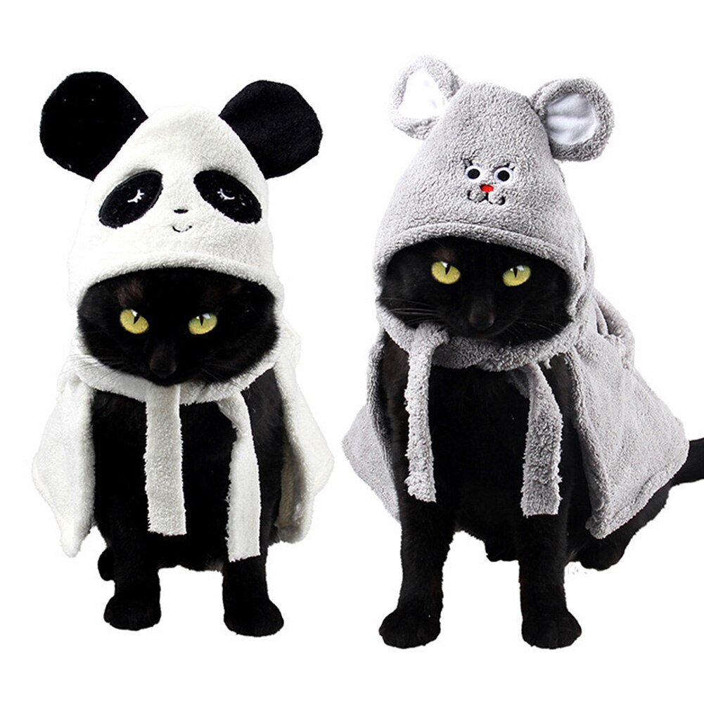 Pet Towel Soft Drying Pet Towel Dog Cat Bathrobes Microfiber Pet Dog Cat Cartoon Water Absorbent Quick Dry Bathrobe Bath Towel