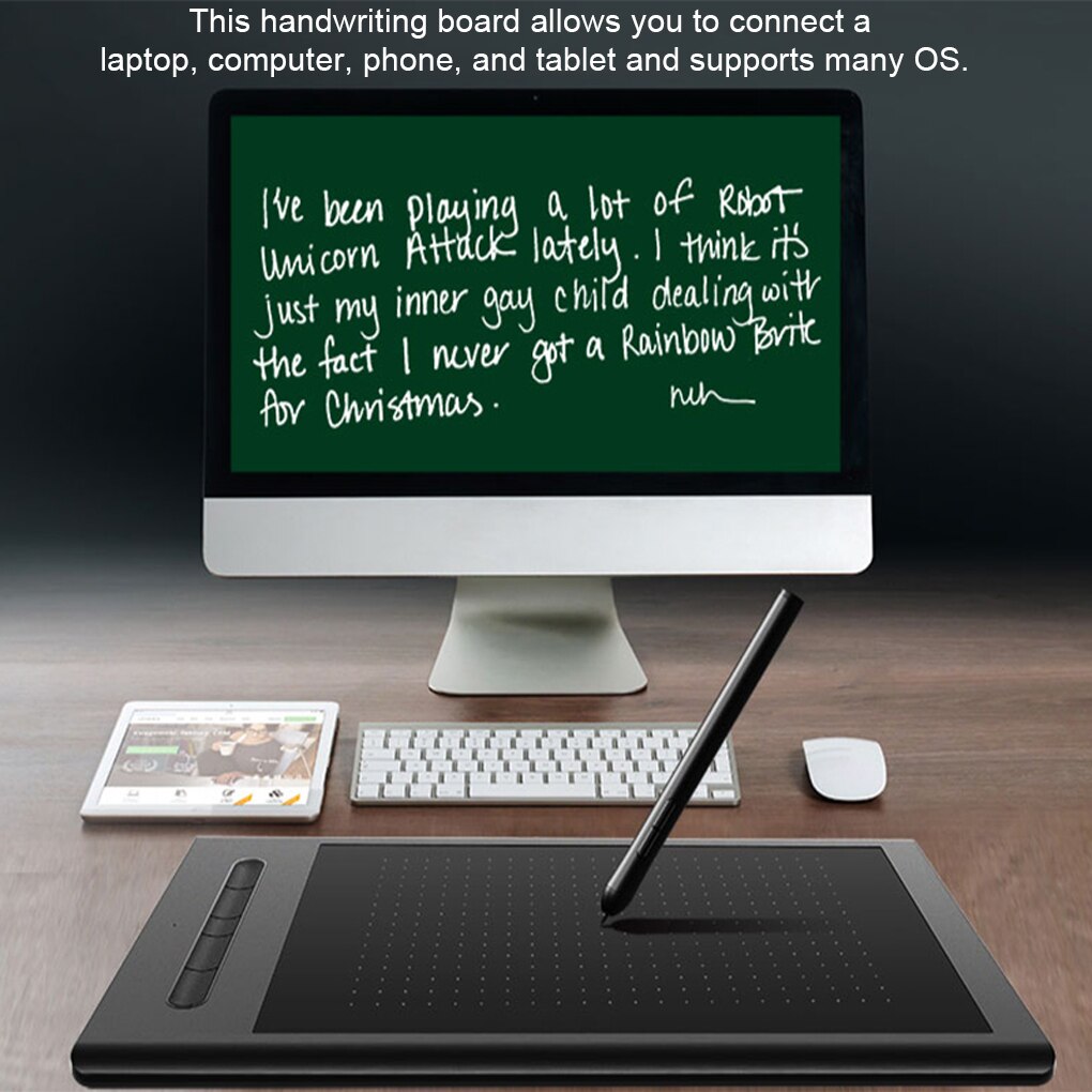 Vson Drawing Board Handwriting Pad Kids Portable 8192 Levels Pressure Electronic Graphic Tablet Desktop PC Supplies