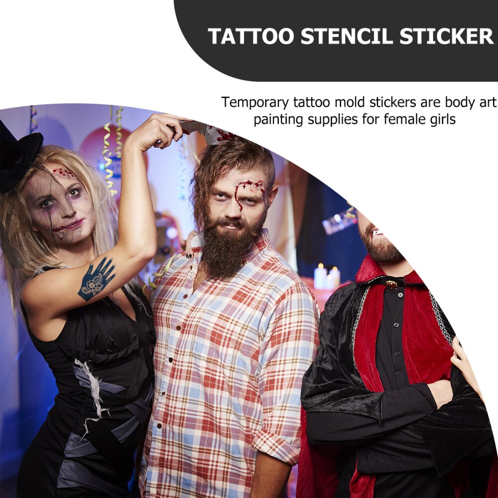 6pcs Tattoos Stencils Hollow Decorative Temporary Stencils for Finger
