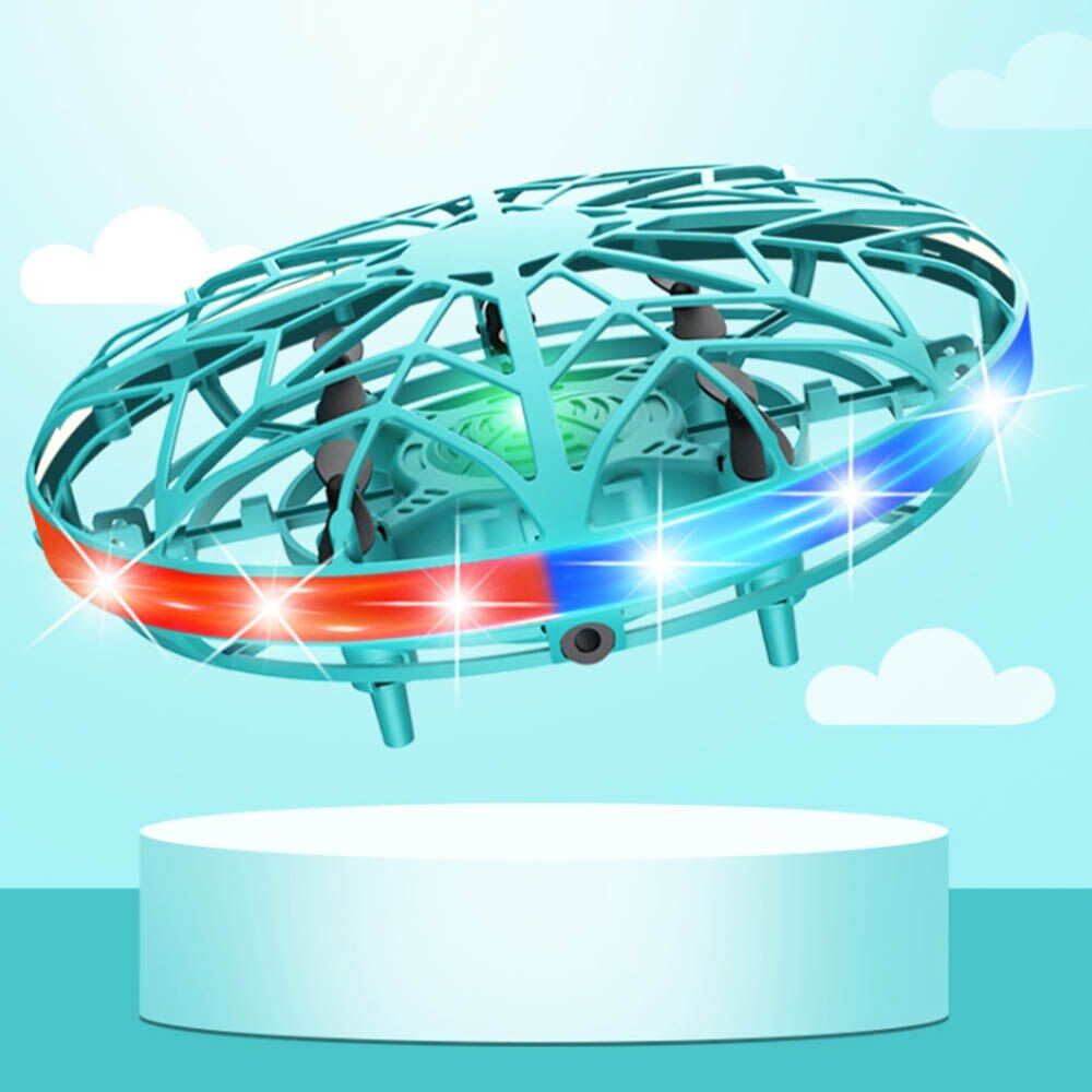 Ovni avion intelligent télécommande hélicoptère LED lumineux Mini hélicoptère UFO RC jouet de noël directe: green