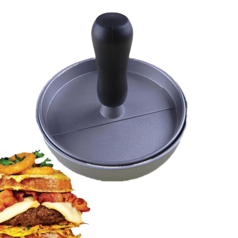 Aluminium Hamburger Maker Vlees Druk Voor Rundvlees Grill Burger Druk Patty Maker Mold Plastic Handvat Keuken Koken Gereedschap
