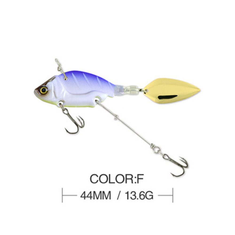1PC 44mm/13.6g Metal Mini VIB łyżka Spin cekiny przynęta Tackle Pin twarda przynęta Crankbait wibracje Spinner tonący przynęty: Color F 44mm 13.6g